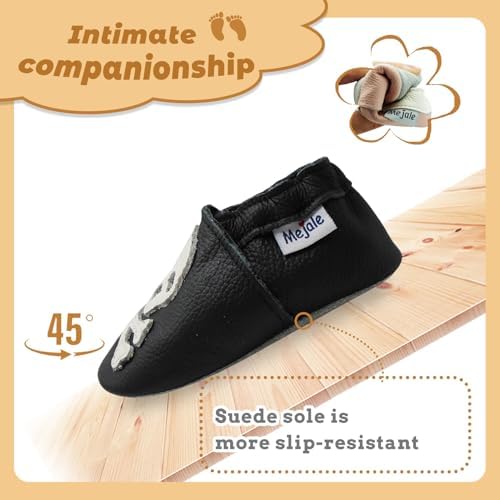 Mejale Baby Shoes Soft Sole Leather Moccasins Cartoon Butterfly Infant Toddler First Walker Slippers