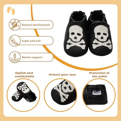 Mejale Baby Shoes Soft Sole Leather Moccasins Cartoon Butterfly Infant Toddler First Walker Slippers