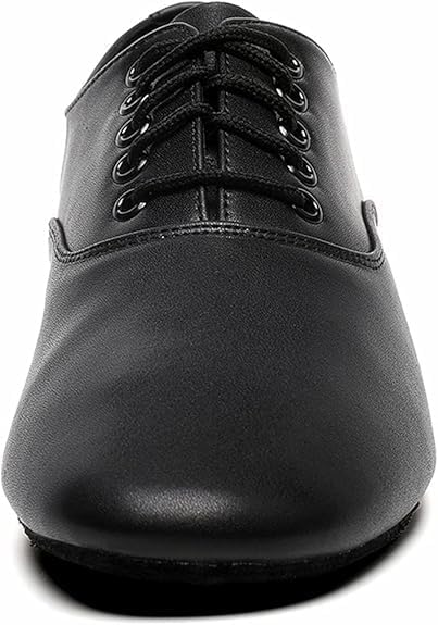 Men's Ballroom Dance Shoes Black Leather Sole Tango Salsa Latin Character Shoe