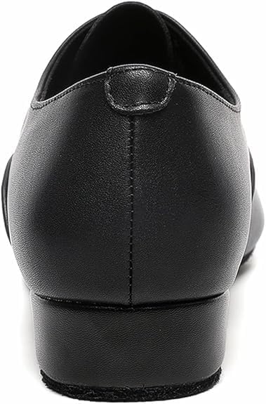 Men's Ballroom Dance Shoes Black Leather Sole Tango Salsa Latin Character Shoe