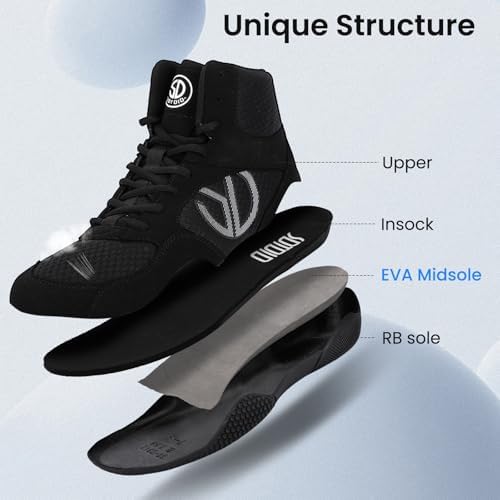 Men's Wrestling Shoes With Lightweight Sdtdid Boxing Shoes Made Of Micro Suede For Gym Powerlifting Bodybuilding Training Etc