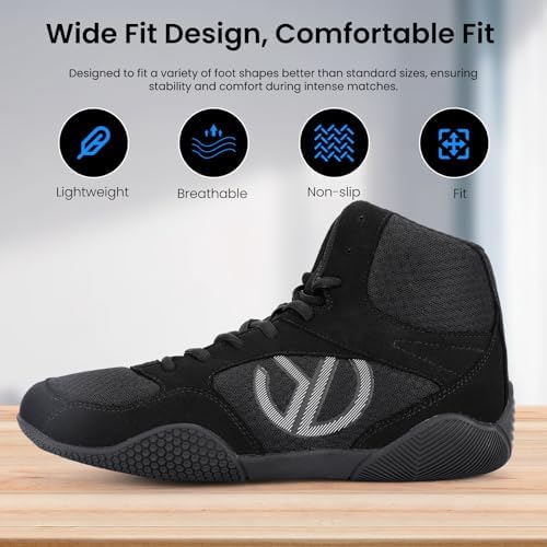 Men's Wrestling Shoes With Lightweight Sdtdid Boxing Shoes Made Of Micro Suede For Gym Powerlifting Bodybuilding Training Etc