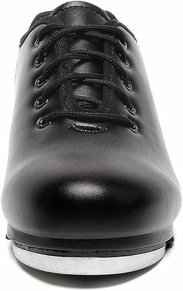 Mens Lace Up Black Tap Shoes Leather Dance Shoe For Men