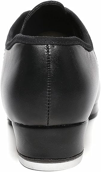 Mens Lace Up Black Tap Shoes Leather Dance Shoe For Men