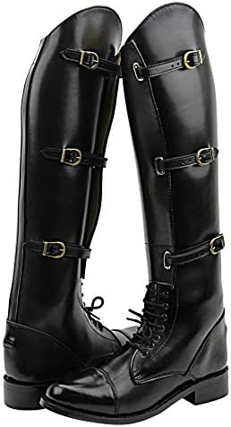 Mens Man Crown Field Horse Riding Boots Stylish Fashion Equestrian Black