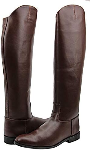 Mens Man Decent Dress Dressage Boots Pull On Riding English Equestrian Brown
