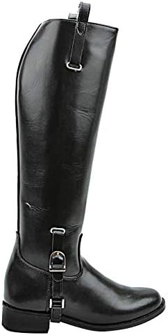 Mens Man Dignity Dress Dressage Horse Riding Boots Stylish Fashion Equestrian Pull On Black