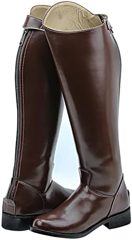 Mens Man Elegant Dress Dressage Boots with Zipper Riding English Equestrian Brown