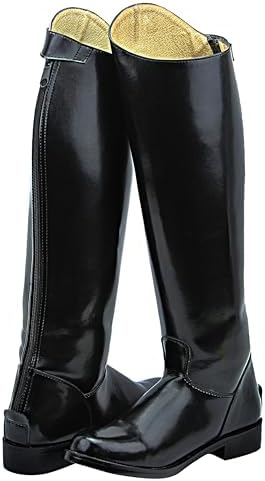Mens Man Elegant Dress Dressage Boots with Zipper Riding English Equestrian Black