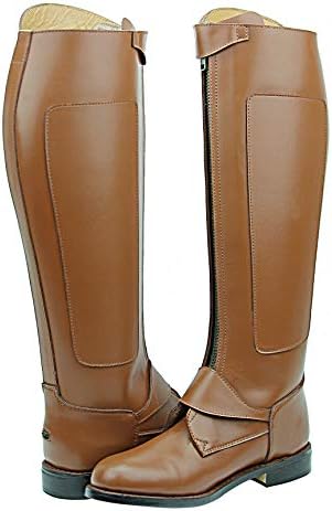 Mens Man Invader-2 Polo Players Boots Tall Knee High Leather Equestrian Tan