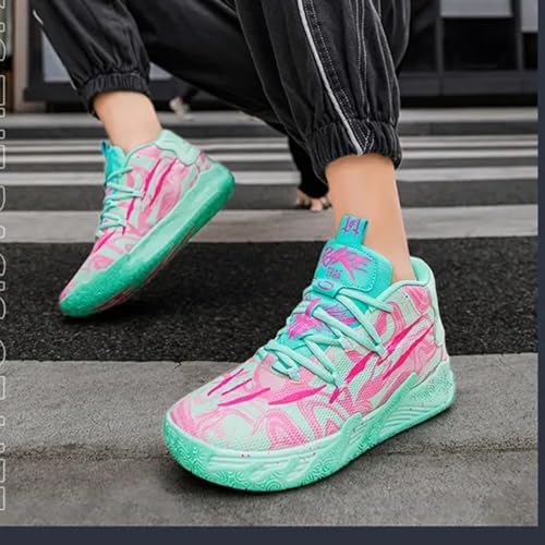 Mens Multicolor High Top Basketball Shoes Non-Slip Breathable Running Shoes Fahsion Lightweight Outdoor Gym Sneakers