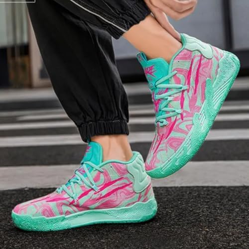 Mens Multicolor High Top Basketball Shoes Non-Slip Breathable Running Shoes Fahsion Lightweight Outdoor Gym Sneakers