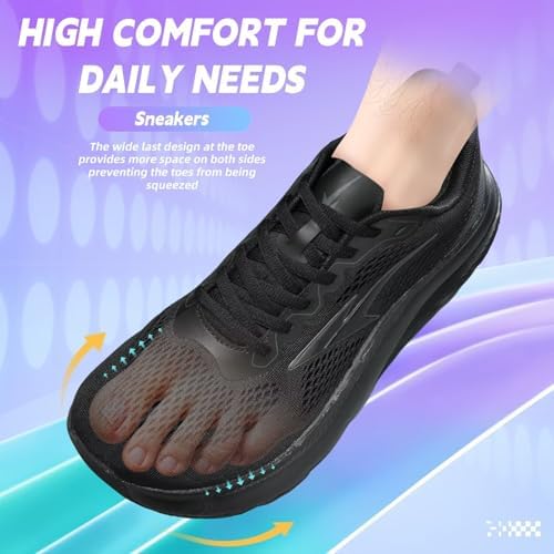 Mens Wide Walking Shoes Soft Sole Non Slip Running Comfortable Tennis Breathable Athletic Gym Workout Sport Sneakers