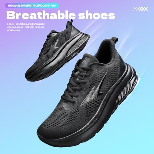 Mens Wide Walking Shoes Soft Sole Non Slip Running Comfortable Tennis Breathable Athletic Gym Workout Sport Sneakers