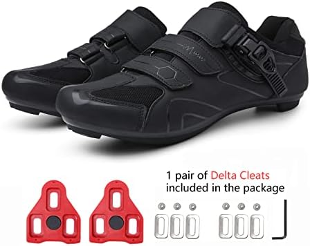 Mens Womens Cycling Shoes Compatible With Peloton Indoor Bicycle Pedals Clip In Road Bike Shoes Pre-Installed With Look Delta Cleats