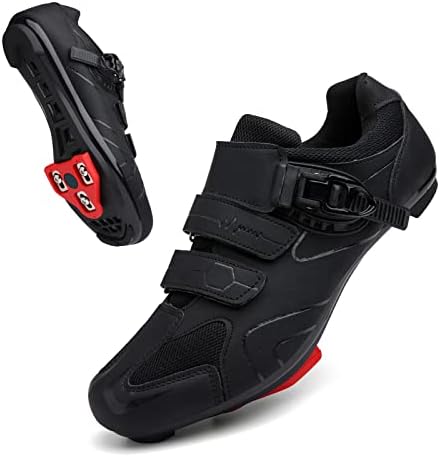 Mens Womens Cycling Shoes Compatible with Peloton Indoor Bicycle Pedals Clip in Road Bike Shoes Pre-Installed with Look Delta Cleats