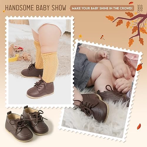 Miamooi Infant Baby Boys Girls Loafers Classic PU Leather Wedding Dress Shoes Toddler Brogue Formal Flat Lazy Crib Oxford First Walking Christening Shoe