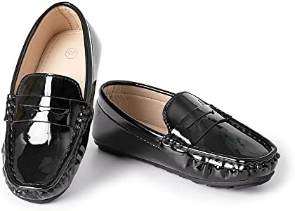 Miamooi Toddler Boys Girls Wedding Dress Shoes Little Kid Slip On Loafers School Uniform Moccasins Walking Shoe