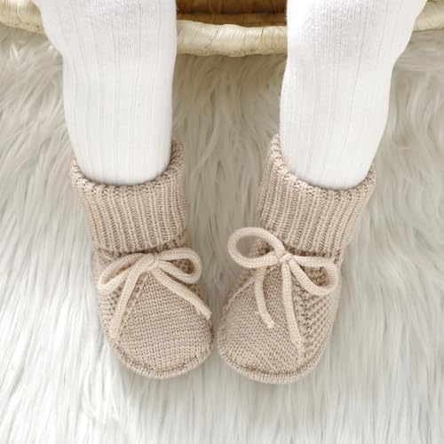 Mimixiong Baby Booties Newborn Infant Sock Shoes Hand Knitted Boy And Girl Cozy Shoes