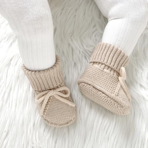 Mimixiong Baby Booties Newborn Infant Sock Shoes Hand Knitted Boy And Girl Cozy Shoes
