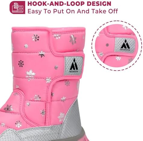 Mishansha Girls Boys Toddler/Little Kid/Big Kid Winter Snow Boots Warm Waterproof Anti-Slip Anti-Collision Hight-Cut For Outdoor Skiing