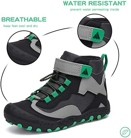 Mishansha Kids Water Resistant Hiking Boots Boys Girls Anti Collision Anti-Skid Athletic Outdoor Adventure Trekking Shoes