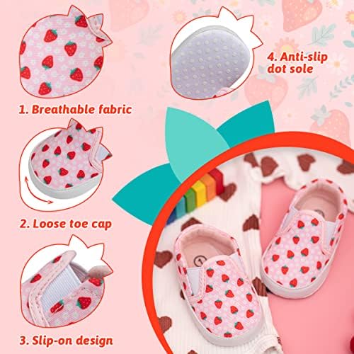 Morbido Infant Baby Boys Girls Canvas Sneaker Toddler Slip On Anti Skid Newborn First Walkers Candy Shoes For 0-18 Months