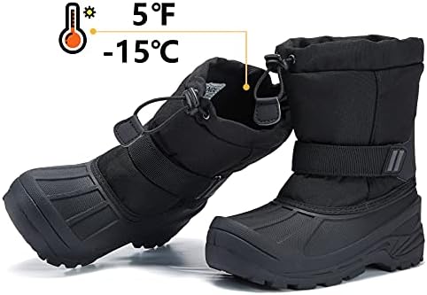MORENDL Kids' Snow Boots Insulated Waterproof Fur Lined Warm Anti-Slip Winter Shoes For Boys And Girls Outdoor Walking(Toddler/Little Kid)