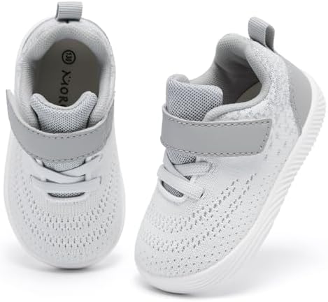 MORENDL Toddler Sneakers Baby Boys & Girls Barefoot Shoes Lightweight Breathable Walking Running Tennis Athletic Sport Shoes