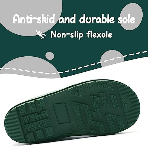 Mysoft Kids Rain Boots For Girls Boys Toddler Waterproof Rubber Cute Printed With Easy-On Handles