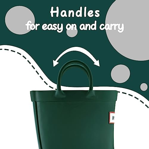 Mysoft Kids Rain Boots For Girls Boys Toddler Waterproof Rubber Cute Printed With Easy-On Handles