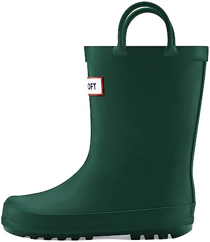 mysoft Kids Rain Boots for Girls Boys Toddler Waterproof Rubber Cute Printed with Easy-On Handles