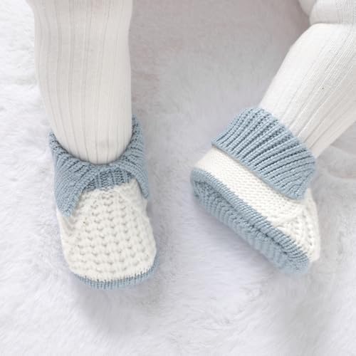 Neiwech Baby Booties Newborn Infant Sock Shoes Knit Crochet Soft Cozy Warm Boots For Boys Girls