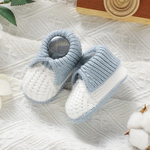 Neiwech Baby Booties Newborn Infant Sock Shoes Knit Crochet Soft Cozy Warm Boots For Boys Girls