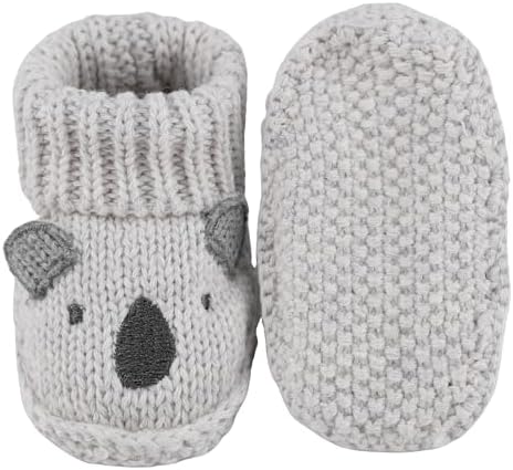 Newborn Knit Booties Soft Baby Sock Boots For Infant Boys Girls First Walkers 2 Pairs 0-3 Months