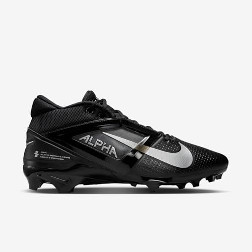 Nike Alpha Menace 4 Pro Football Cleats (FD7037-002 Black/Metallic Silver)