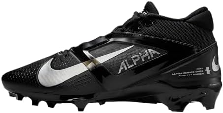 Nike Alpha Menace 4 Pro Football Cleats (FD7037-002 Black/Metallic Silver)