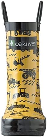 OAKI Toddler Rain Boots – Lightweight Waterproof Rubber Boots For Kids With Easy-On Handles – Durable Kids Outdoor Footwear