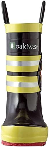 OAKI Toddler Rain Boots – Lightweight Waterproof Rubber Boots For Kids With Easy-On Handles – Durable Kids Outdoor Footwear