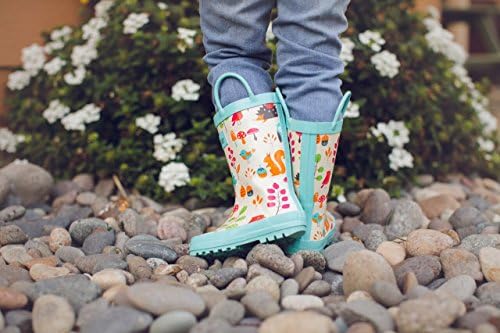 OAKI Toddler Rain Boots – Lightweight Waterproof Rubber Boots For Kids With Easy-On Handles – Durable Kids Outdoor Footwear