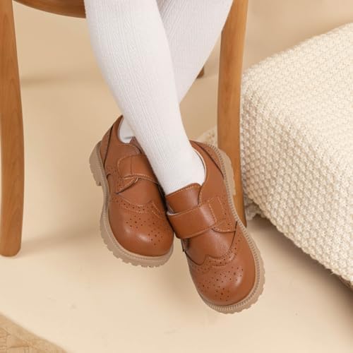 Ohsofy Girls Oxford Flats Dress Shoes Casual Penny Loafers Comfort Non-Slip Sole Wedding Party School Uniform (Toddler/Little Kid)