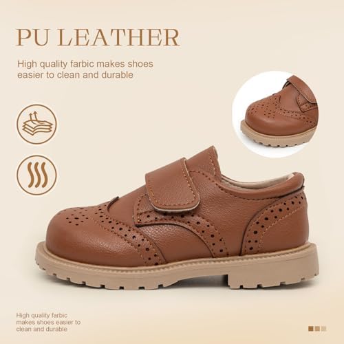 Ohsofy Girls Oxford Flats Dress Shoes Casual Penny Loafers Comfort Non-Slip Sole Wedding Party School Uniform (Toddler/Little Kid)