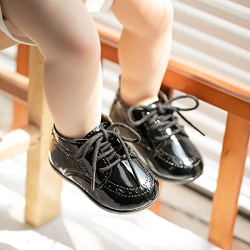 Ohsofy Infant Baby Boy Oxford Shoes PU Leather Loafers Rubber And Soft Sole Wedding Dress Shoes Toddler Girl Baby Walking Shoes