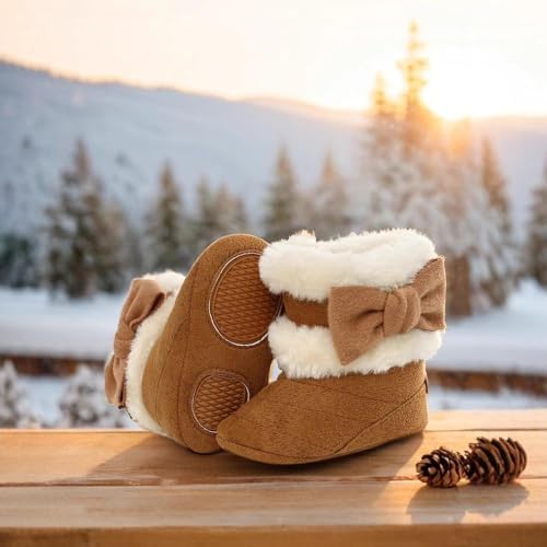 Ohwawadi Infant Baby Boots Boys Girls Cozy Fleece Slippers Snow Boots Winter Baby Girl Shoes Warm Baby Crib Footwear For Newborn Toddlers