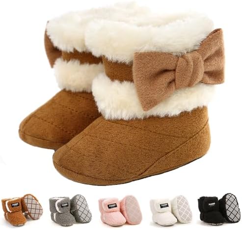 Ohwawadi Infant Baby Boots Boys Girls Cozy Fleece Slippers Snow Boots Winter Baby Girl Shoes Warm Baby Crib Footwear for Newborn Toddlers