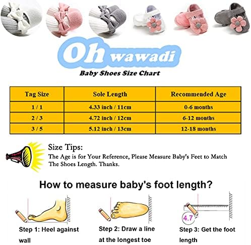 Ohwawadi Infant Baby Boys Girls Slippers Cozy Fleece Booties Soft Bottom Warm Cartoon Socks Newborn Crib Shoes