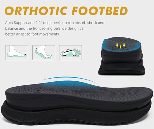 ONCAI Men's Hiking Sandals With Arch Support Mesh Athletic Walking Sandalias Summer Outdoor Cushion Thick Rubber Soles And Recovery Sports Fisherman Sandals Size 7-15