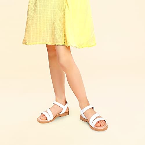 PANDANINJIA Girls Sandals Monica Summer Open Toe Flats Shoes Dress Sandals For Toddler Little Kid Big Kid