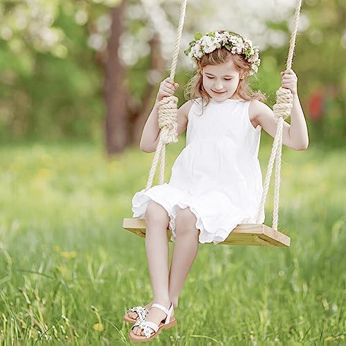 PANDANINJIA Girls Sandals Toddler Little Big Kids Kid Cute Open Toe Flats Dress Sandals Mona Summer Shoes
