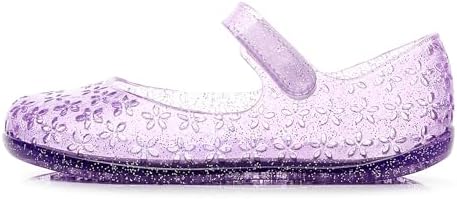 Princess Dress Sandals Jelly Shoes For Toddler Girls Size 8 Blue Bird Nest Layered Lines Mary Jane Flats Childrens Clear Glitter With Hollow-Carved